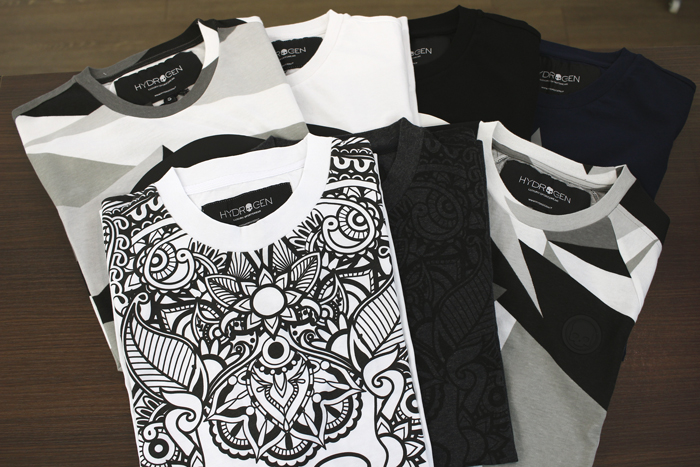 Hydrogen ビッグスカル ウーブン半袖Tシャツ+ショートパンツ set ハイドロゲン/HYDROGEN・ポップなスカル半袖Tシャツ☆ | 【Octet