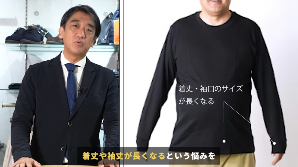 着丈や袖丈が長くなる