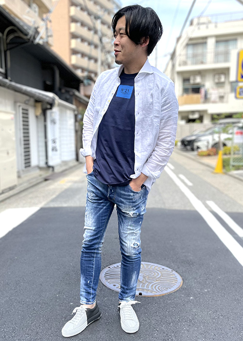 ジャンネットホワイトリネンシャツ