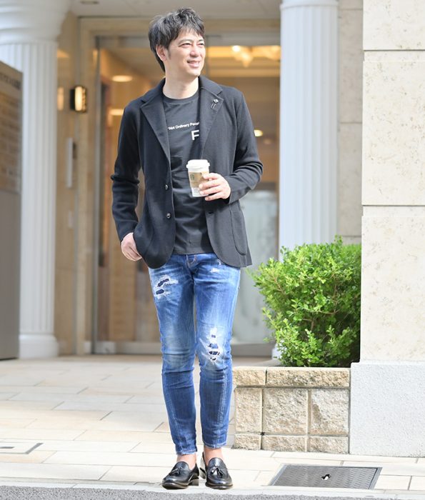 30代40代長そでTシャツコーデ