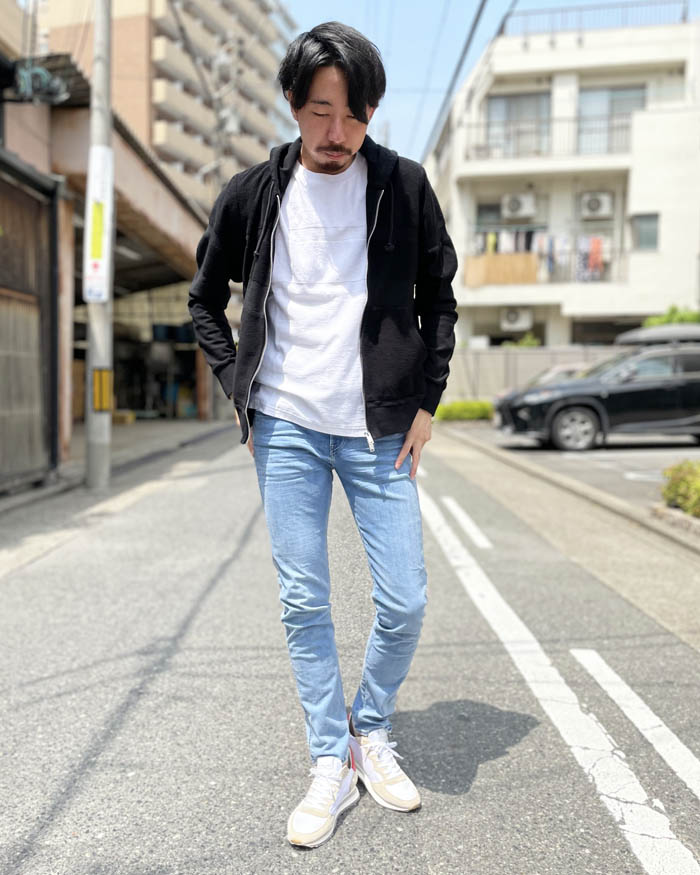 シーグリーンアイボリーオニワッフルパーカー