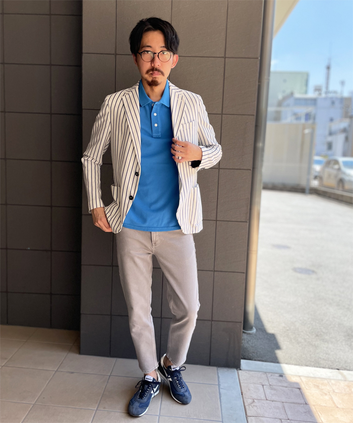 メンズポロシャツコーデ