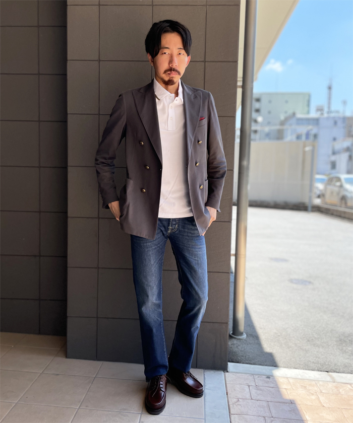 メンズポロシャツコーデ