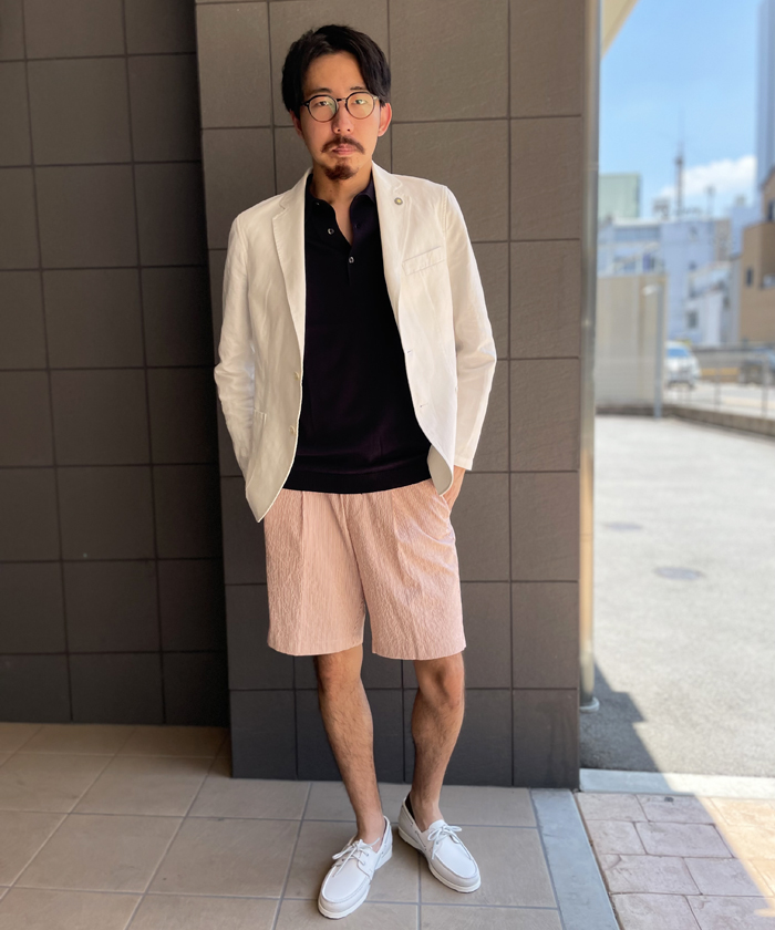 メンズポロシャツコーデ