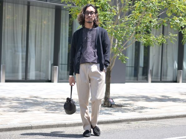 ボーダー柄Tシャツを使用した大人のコーディネート