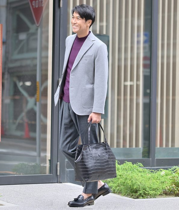 ウールスラックス コーデ