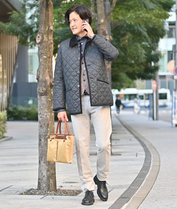 キルティングジャケットコーデ