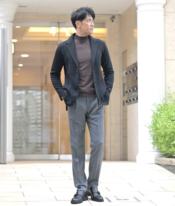 グレー ボトムス メンズ キレカジコーデ 秋冬