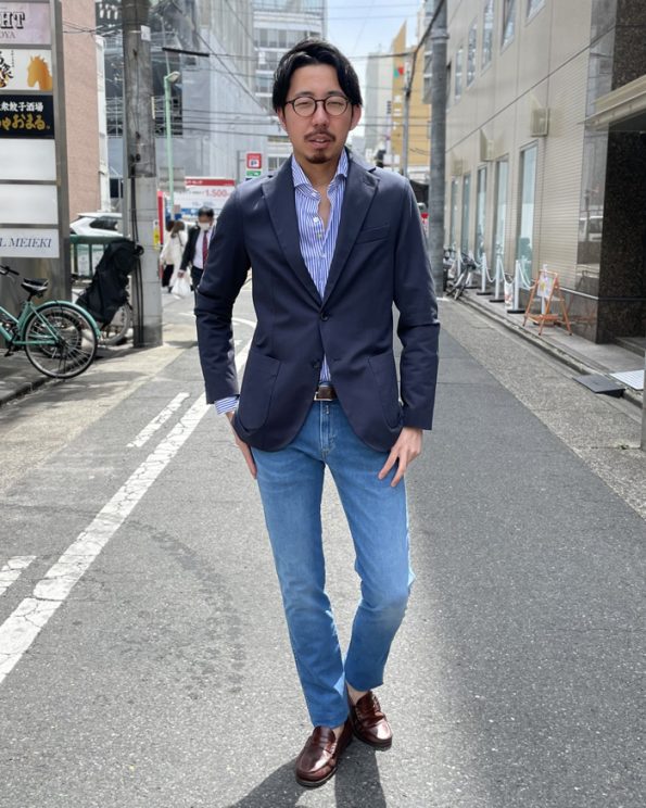 ジャケット デニム コーデ