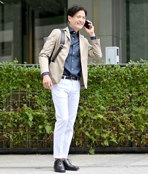 メンズシャツコーデ