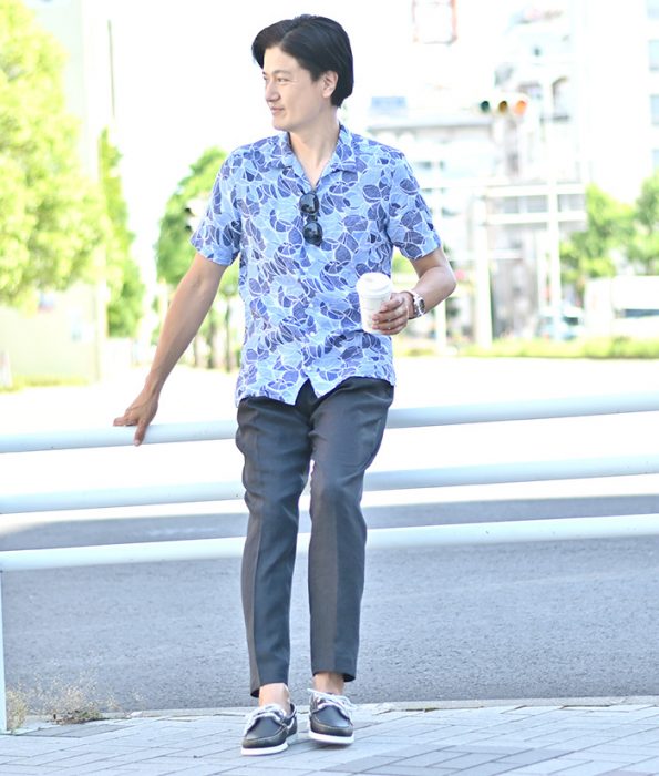 メンズシャツコーデ