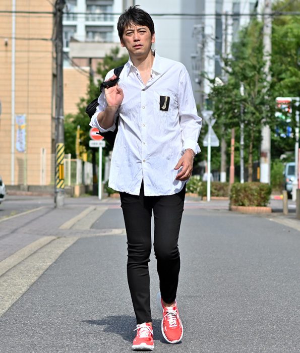 メンズシャツコーデ