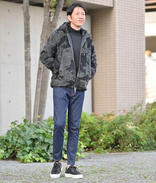 ボアブルゾン　コーデ