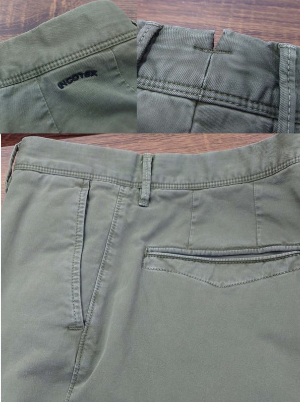 INCOTEX/インコテックス/カーキ/コットンパンツ