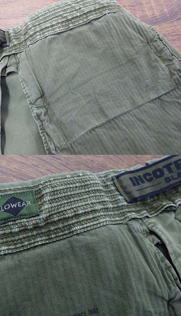 INCOTEX/インコテックス/カーキ/コットンパンツ