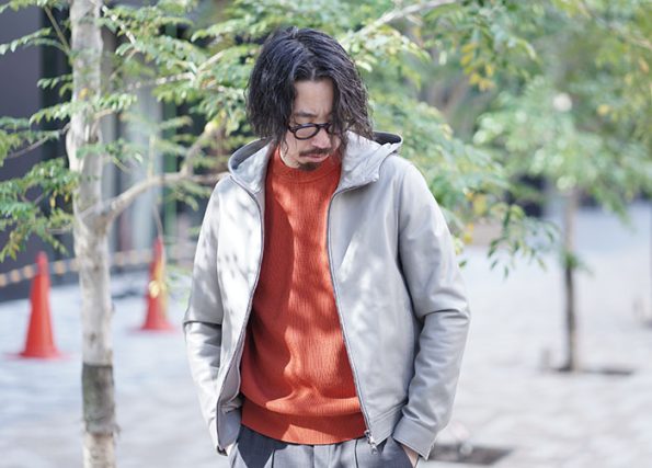 40代50代メンズ春アウター特集 エンメティ フーディ―レザージャケット