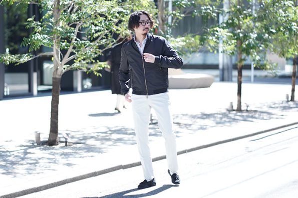 40代50代メンズ春アウター特集 ムーレーMA-1のコーディネート