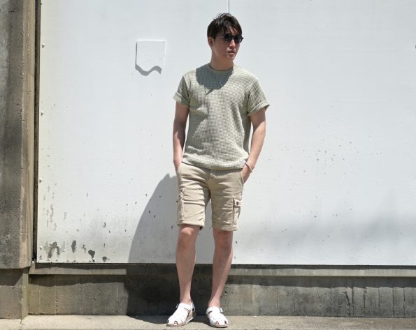 SEAGREEN/シーグリーン/半袖Tシャツ/ニットソー/ビッグワッフル/モスグリーン