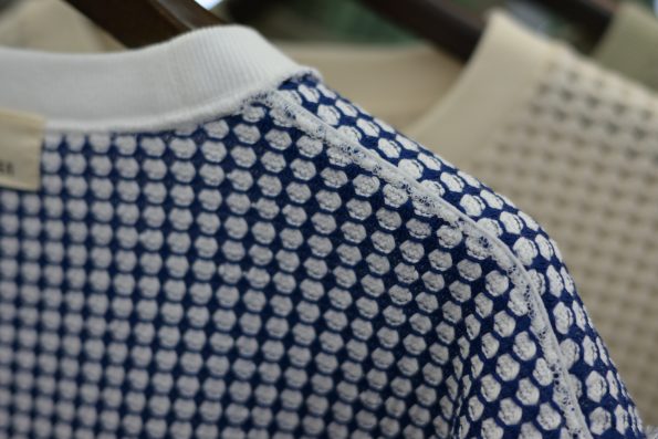 SEAGREEN/シーグリーン/半袖Tシャツ/ニットソー/ビッグワッフル/ロイヤル ホワイト×ブルー