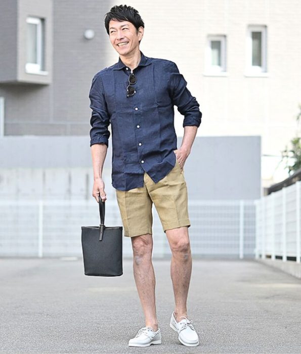 フィナモレ/Finamoreのリネンシャツを使ったコーデ