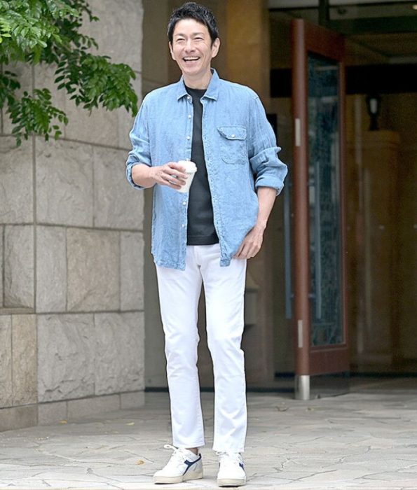 リプレイ/REPLAYのカジュアルリネンシャツを使ったコーデ