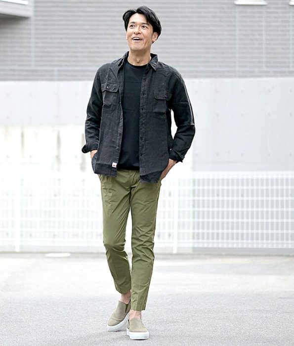 リプレイ/REPLAYのカジュアルリネンシャツを使ったコーデ