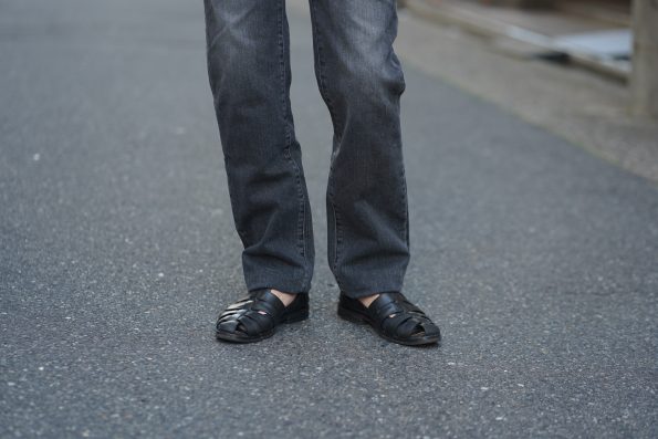 PARABOOT/パラブーツ/FERRET/フェレット/ブラック/レザーサンダル/オイルドレザー/グラディエーター/編み込みレザー /グルカサンダル