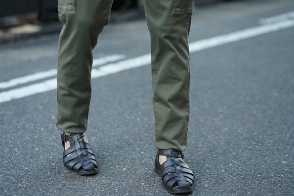 PARABOOT/パラブーツ/FERRET/フェレット/ブラック/レザーサンダル/オイルドレザー/グラディエーター/編み込みレザー /グルカサンダル