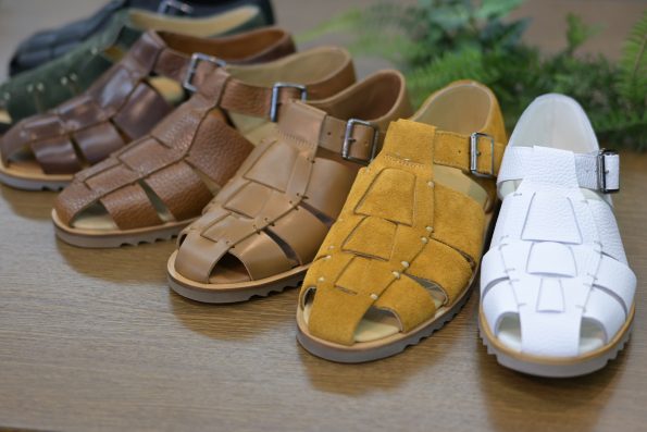 PARABOOT パシフィック PASIFIC メンズサンダル ホワイト GRグレインレザー 型押し グルカ グラディエーター 編み込み イタリア製 