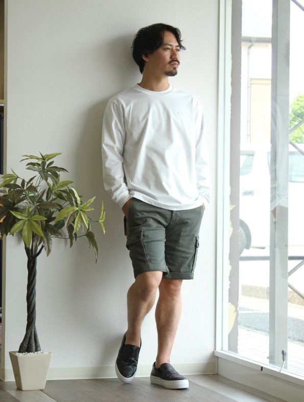 REPLAY/リプレイ カーゴショーツ メンズ ストレッチハーフパンツ　HYPERFLEX X.L.I.T.E. ハイパーフレックス カーキ VANNIE レギュラーフィット コットンツイル生地