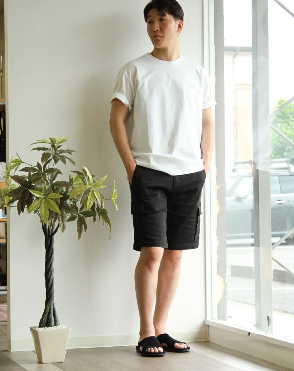 REPLAY/リプレイ カーゴショーツ メンズ ストレッチハーフパンツ　 HYPERFLEX X.L.I.T.E. ハイパーフレックス ブラック 黒　VANNIE レギュラーフィット コットンツイル生地
