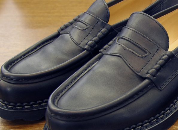 PARABOOT/パラブーツ/REIMS/ランス/モデル /ブラック/NOIRE/LISオイルドレザー製/コインローファー/スリッポン /メンズシューズ/フランス