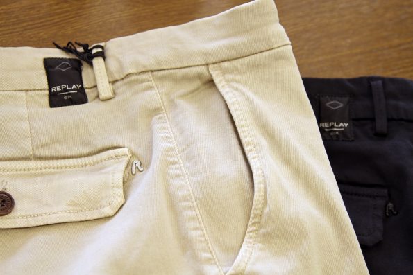 REPLAY/リプレイ カーゴショーツ メンズ ストレッチハーフパンツ HYPERFLEX X.L.I.T.E. ハイパーフレック　ベージュ VANNIE レギュラーフィット コットンツイル生地