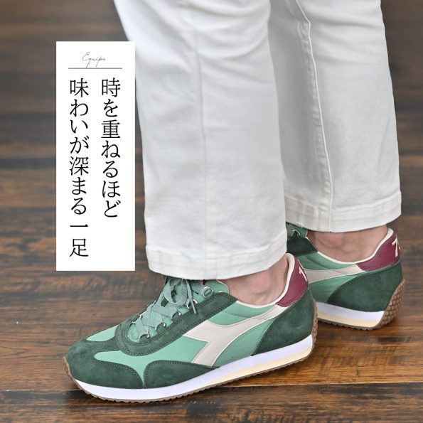 ディアドラ ヘリテージ DIADORA HERITAGE スニーカー メンズ ローカットシューズ エキップ EQUIPE CANVAS SW EVO キャンバス×スエード ライトグリーン×グリーン