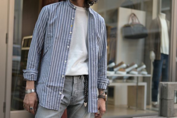 30代40代50代の男性が街で履くレザーサンダルコーデ