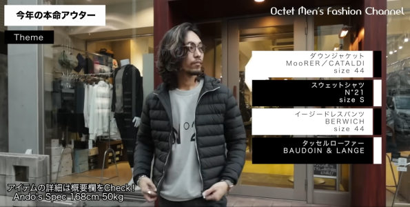 MooRER / ムーレーのCATALDI / カタルディを使ったスタイリッシュな着こなし