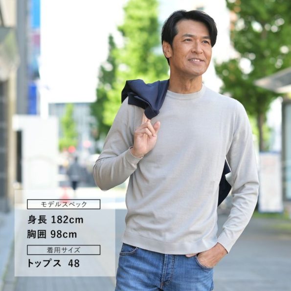 今季変更されたFILIPPO DE LAURENTIIS / フィリッポ・デ・ローレンティス サマーニットの1枚で様になるサイズ感