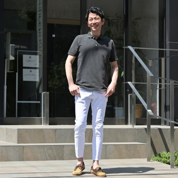 REPLAY リプレイ ポロシャツ 鹿の子 ブラック コーディネート