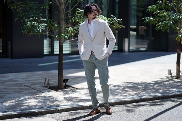 ジャンネット GIANNETTO シアサッカー シャツジャケット コーデ