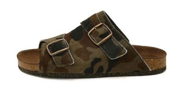 ボサボ ハラコサンダル カモフラージュ柄