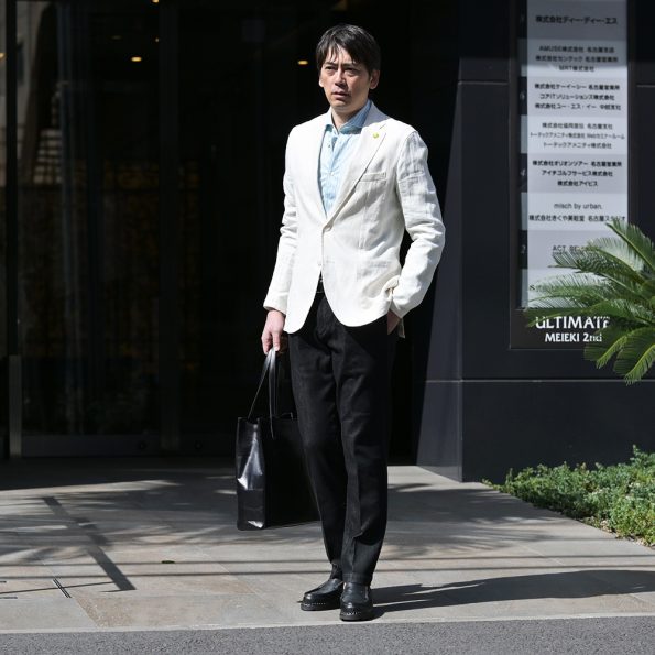 レッドカード スラックイージーモデルを使用したコーディネート