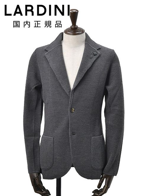 ラルディーニ　ニットジャケット　カーディガン　チャコールグレー　メンズ　シングル