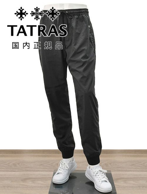 タトラス　イージーパンツ　テーパード　ブラック　黒　ブランドロゴ