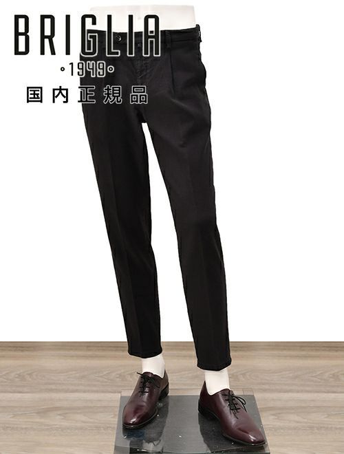 ブリリア　コットンパンツ　コーデュロイ　スリムテーパード　センタークリース　コットン100%