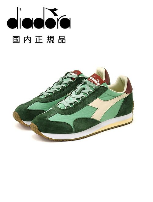 ディアドラ ヘリテージ　スニーカー　ローカットシューズ　エキップ　キャンバス×スエード　ライトグリーン　グリーン
