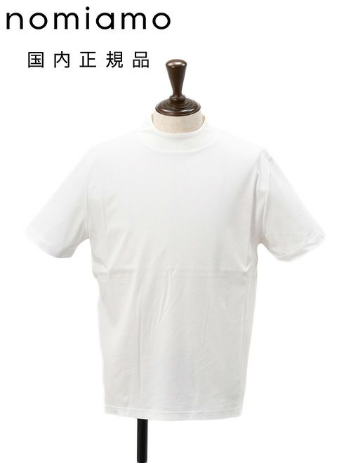 ノミアモ　半袖　Tシャツ　モックネック　白　ホワイト　レギュラーシルエット