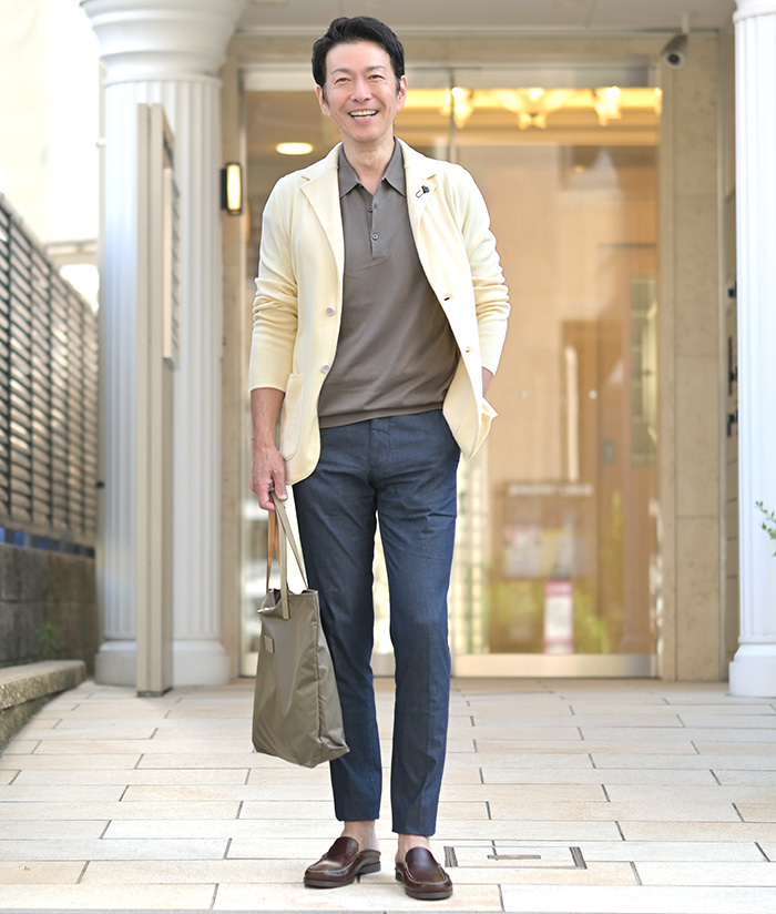 “品よく涼やか。イケオジの大人ポロスタイル