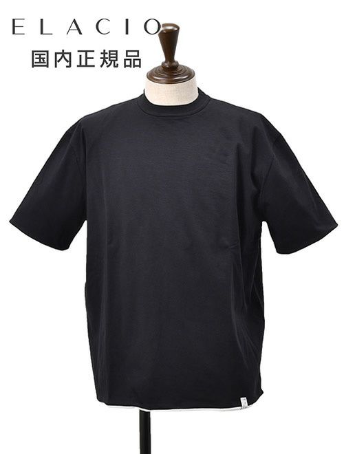 エラシオ　Tシャツ　リバーシブル　半袖　クルーネックカットソー　黒　ブラック