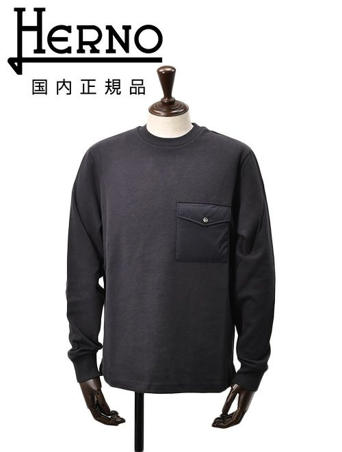 ヘルノリゾート　長袖　トレーナー　スウェットシャツ　コットン　ネイビー　クルーネック