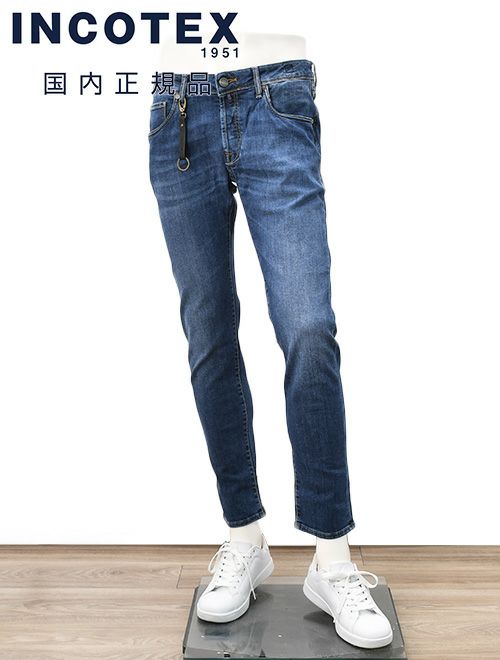 インコテックス　ブルーディヴィジョン　デニムパンツ　ストレッチジーンズ　コットンポリエステル　インディゴウォッシュ